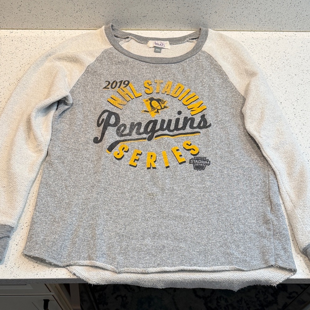 NHL Gray and Yellow Penguins Stadium Series Sweatshirt